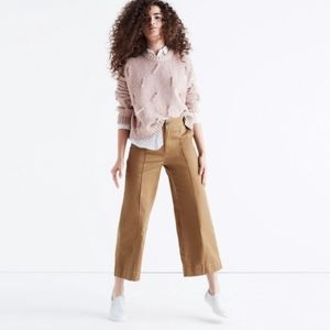 Madewell Cropped Wide-Leg Pants in Camel Brown
